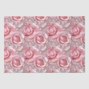 Papier Mousseline Anniversaire à motif mosaïque de rose rose élégant