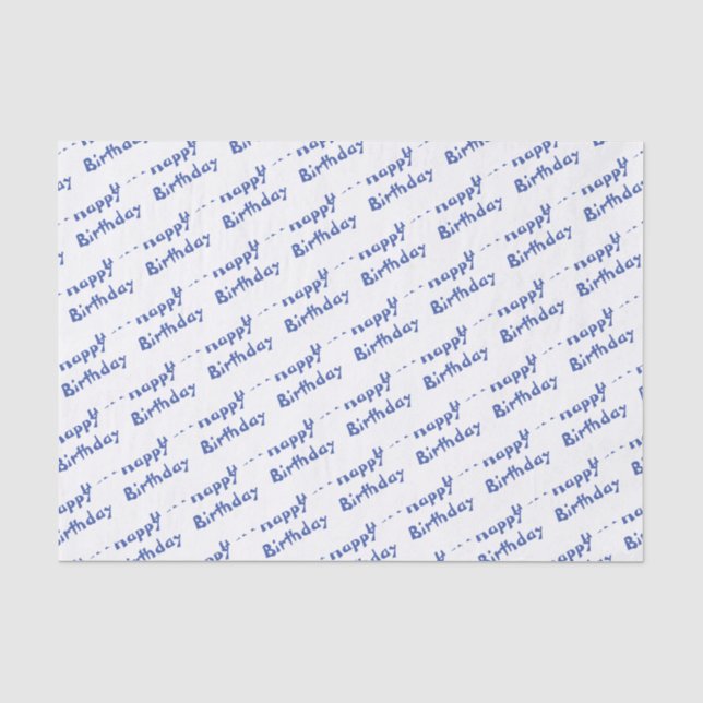 Papier Mousseline Anniversaire bleu (Recto)