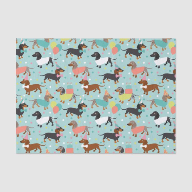 Papier Mousseline Anniversaire de Dachshund (Recto)