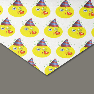 Papier Mousseline Anniversaire Emoji Motif