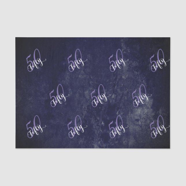 Papier Mousseline Anniversaire | Purple Grunge EDITABLE (Recto)