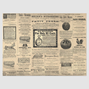 Papier Mousseline Annonces horticoles Vintages d'antiquité Ephemera 