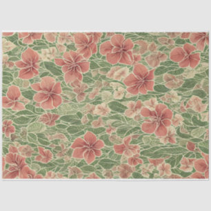 Papier Mousseline Anthuriums fleurs vintage éphémère motif