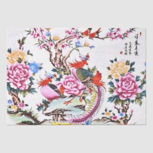Papier Mousseline Antique chinois Floral Birds Chinoiserie Découpage
