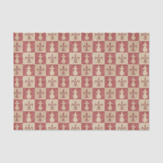 Papier Mousseline Antique French Mediaeval Fleur de Lis Pattern