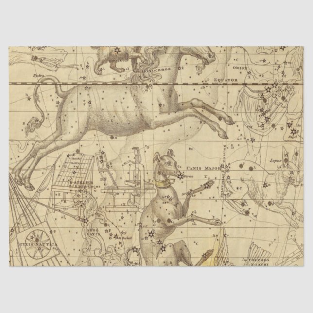 Papier Mousseline Antique Galaxy Map Series Design 2 (Recto)