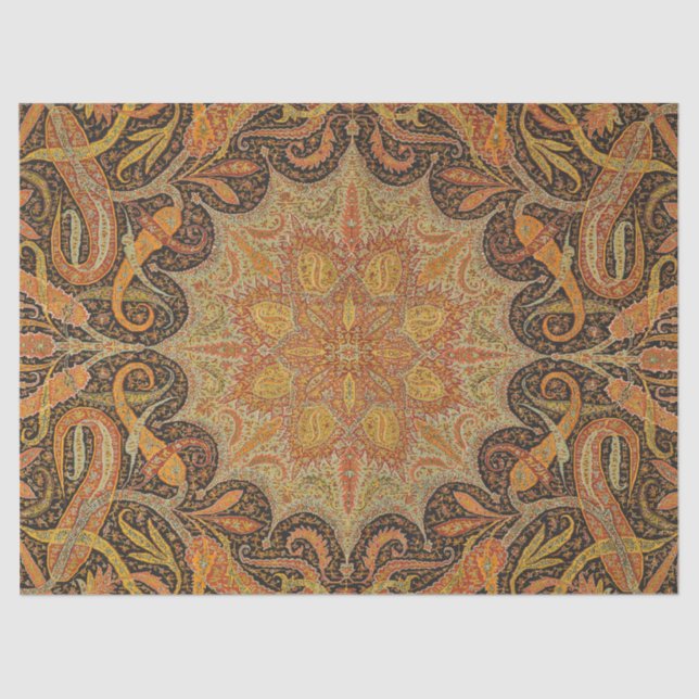 Papier Mousseline Antique Indien Motif des deux (Recto)