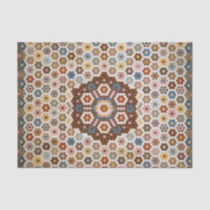 Papier Mousseline Antique Motif de courtepointe en peigne de miel -