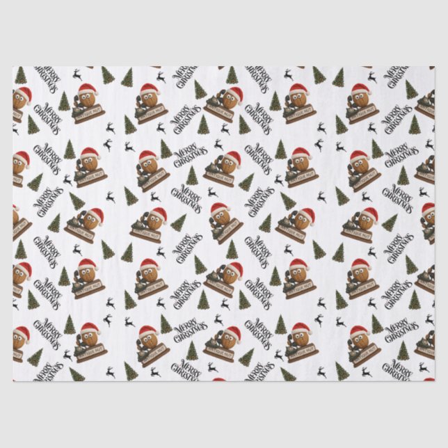 Papier Mousseline Antique Nut Christmas Wrapping Paper (Recto)