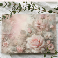 Antique Pastel Rose Bouquet Découpage