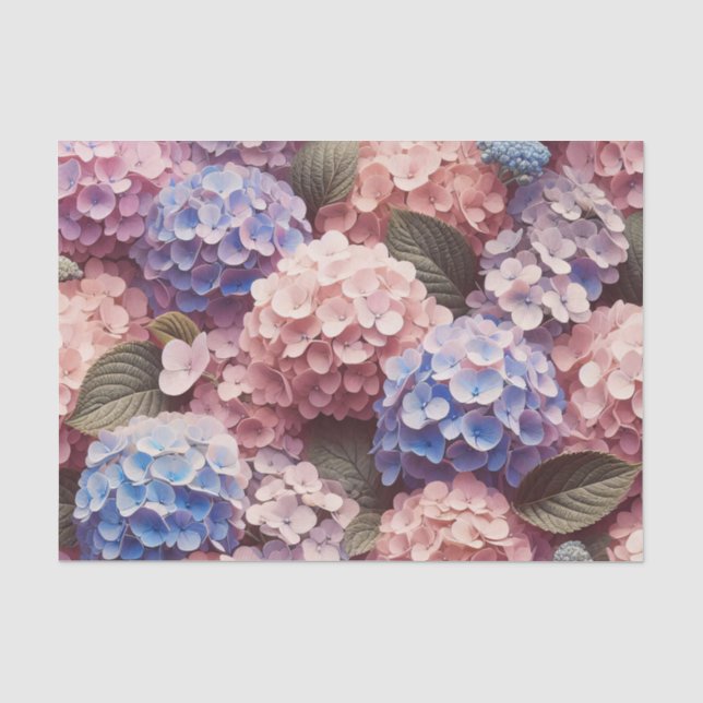 Papier Mousseline Antique rose violet Hydrangea Découpage Tissu (Recto)