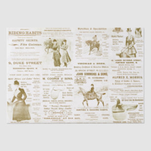 Papier Mousseline Antique Vintage Cheval équitation Ephemera Annonce