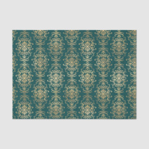 Papier Mousseline Antiquité turquoise et Gold Foil