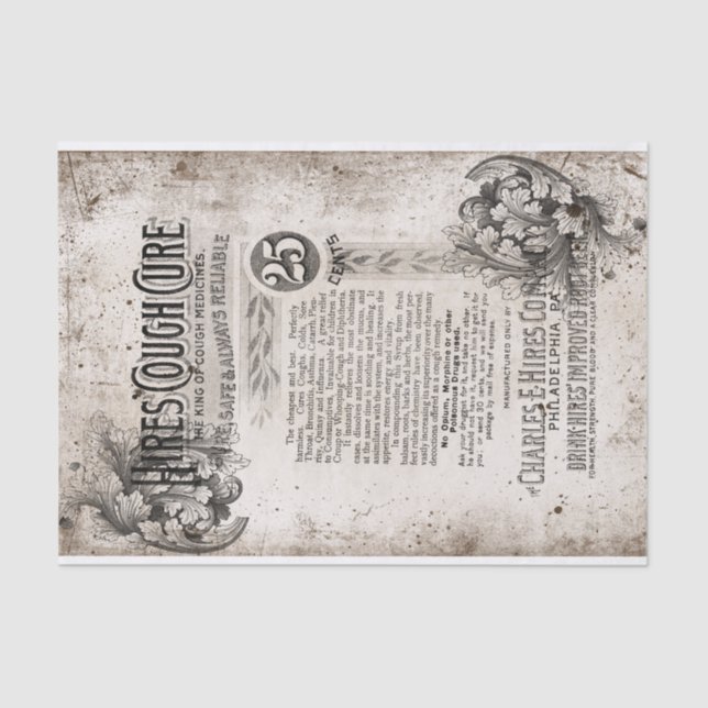 Papier Mousseline apothécaire Vintage (Recto)