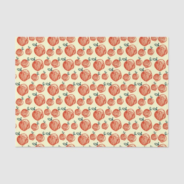 Papier Mousseline Apple rouge gribouillent le motif (Recto)
