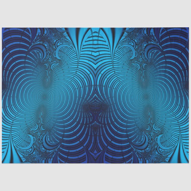 Papier Mousseline Aqua Abstrait Fractal 13 Découpage (Recto)