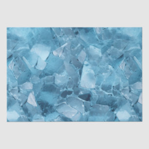 Papier Mousseline Aqua d'hiver Blue Ice Snowflakes Noël