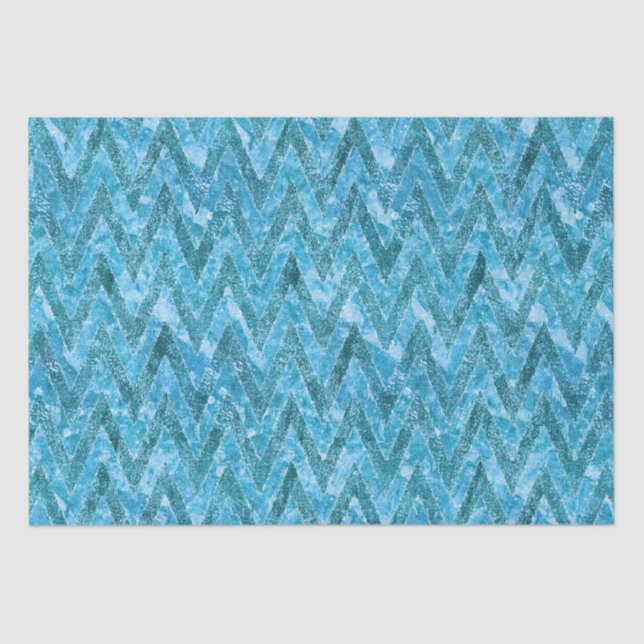 Papier Mousseline Aqua Marbled Chevron (Recto)