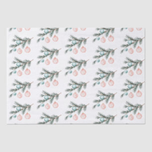Papier Mousseline Aqua Pink Christmas Tree Branch Ornements