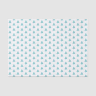 Papier Mousseline Aqua/White Christmas Tree Motif emblématique