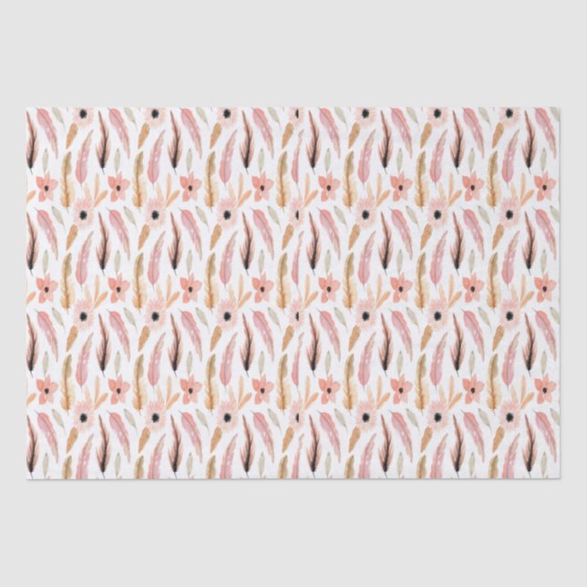 Papier Mousseline Aquarelle Abstraite Fille rose (Recto)