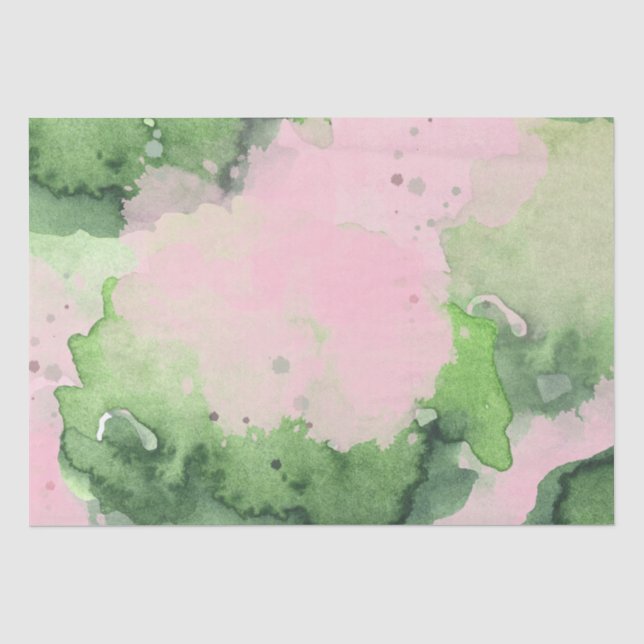 Papier Mousseline Aquarelle AKA Rose Green Sorority (Recto)