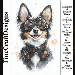 Papier Mousseline Aquarelle Alsacien Chien Chien Chien Chien, Découp