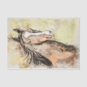 Papier Mousseline Aquarelle américaine Cheval selle découpage