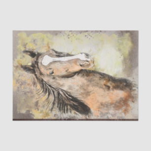 Papier Mousseline Aquarelle américaine Cheval selle découpage