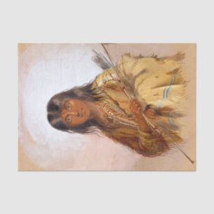 Papier Mousseline Aquarelle amérindienne peinture Chinook Indien