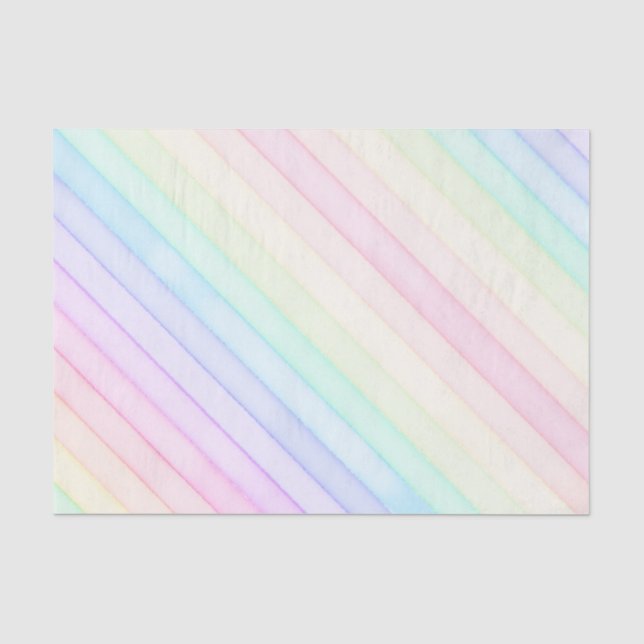 Papier Mousseline Aquarelle Arc-en-ciel Pastel Tissu cadeau (Recto)
