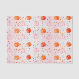 Papier Mousseline Aquarelle Automne Citrouille Motif Automne Découpa