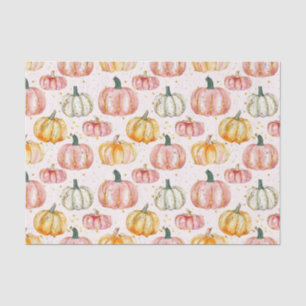 Papier Mousseline Aquarelle Automne Citrouille Motif Automne Découpa