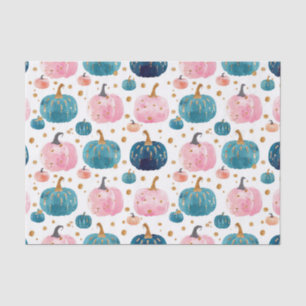 Papier Mousseline Aquarelle Automne Citrouille Motif Automne Découpa