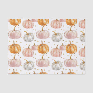 Papier Mousseline Aquarelle Automne Citrouille Motif Automne Découpa