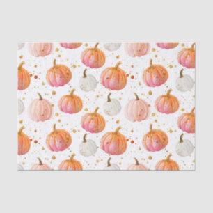Papier Mousseline Aquarelle Automne Citrouille Motif Automne Découpa