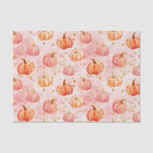 Papier Mousseline Aquarelle Automne Citrouille Motif Automne Découpa