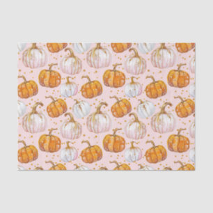 Papier Mousseline Aquarelle Automne Citrouille Motif Automne Découpa