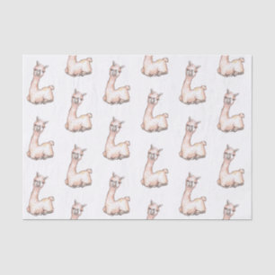 Papier Mousseline Aquarelle Baby shower à thème Llama