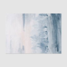 Aquarelle bleu clair paysage nuages de neige
