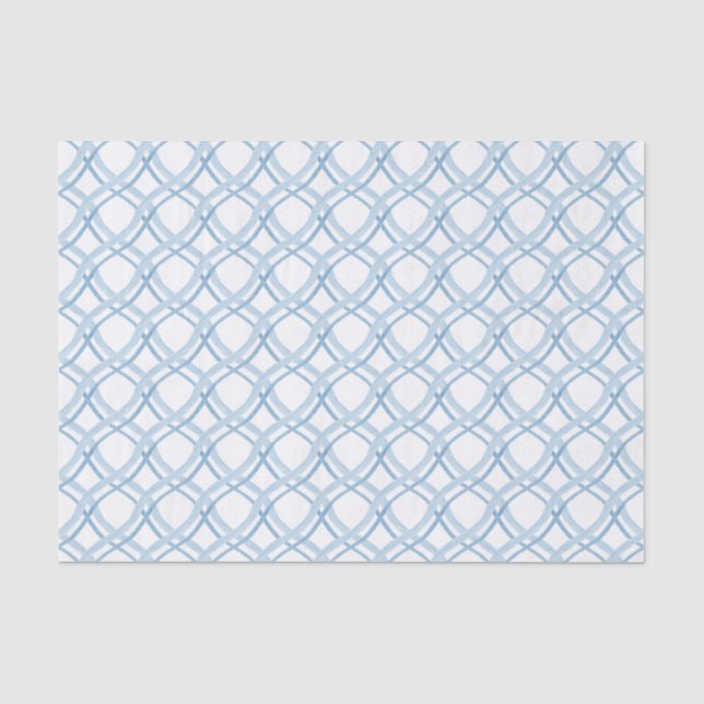 Papier Mousseline Aquarelle bleu et ruban marin (Recto)