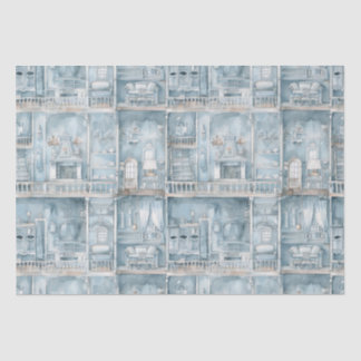 Papier Mousseline Aquarelle bleu pâle de la maison victorienne