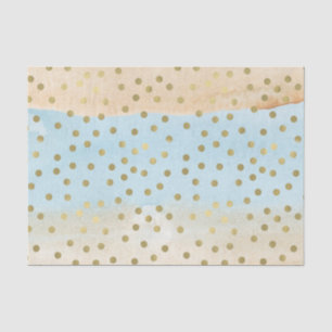 Papier Mousseline Aquarelle bleu Peach Gold Confetti Dots Bandes