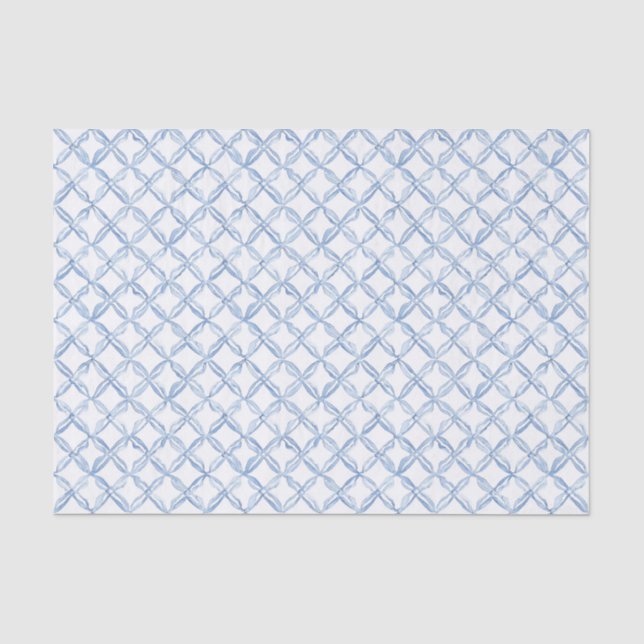 Papier Mousseline Aquarelle bleu treillis (Recto)