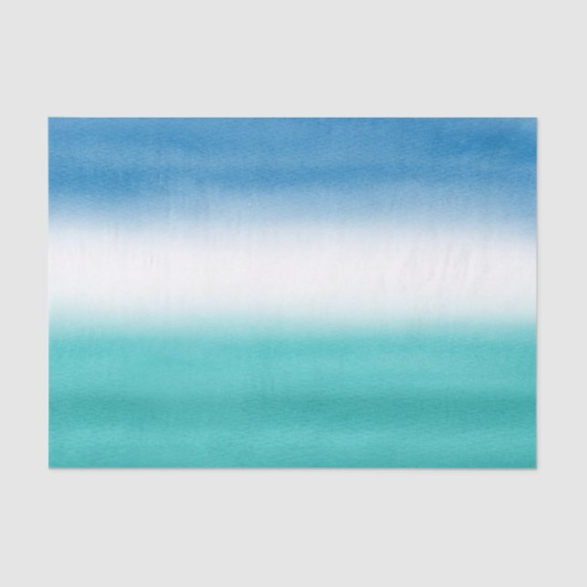 Papier Mousseline Aquarelle bleu turquoise Ombre (Recto)