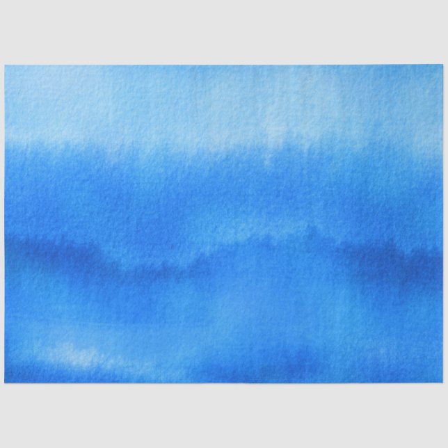 Papier Mousseline Aquarelle Blue Ocean Sky Arrière - plan Decoupage (Recto)