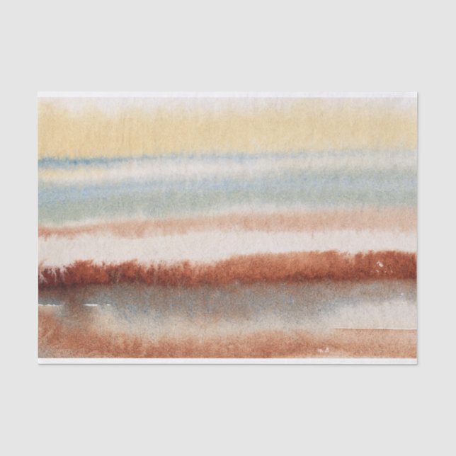 Papier Mousseline Aquarelle Boho Abstrait  (Recto)