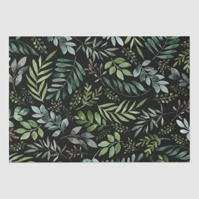 Papier Mousseline Aquarelle Botanique Verdure feuille  (Recto)