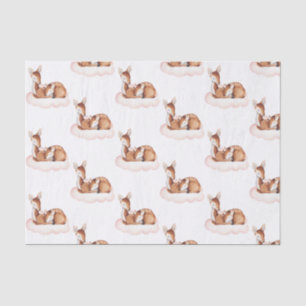 Papier Mousseline Aquarelle Cerf Cloud rose