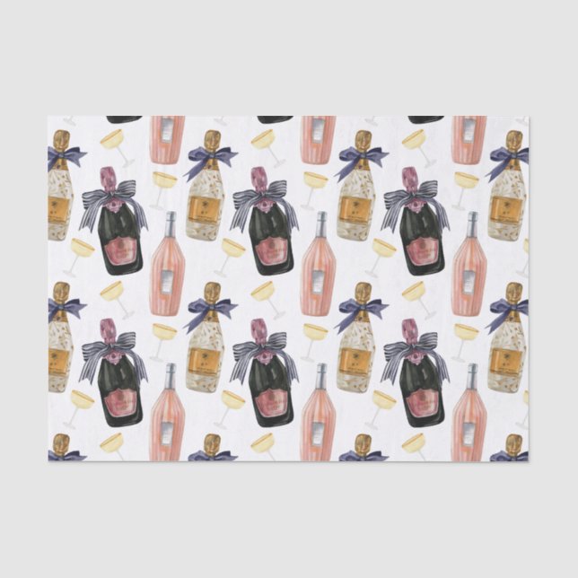 Papier Mousseline Aquarelle Champagne français (Recto)